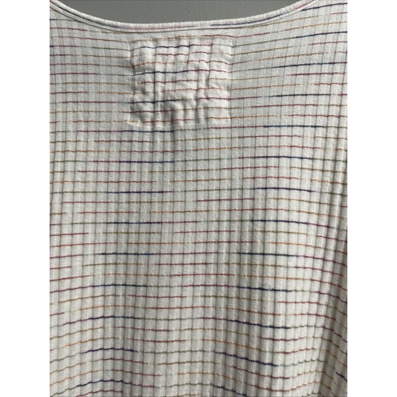 Cupio Blush Women's Sleeveless Top XL Off-White Distressed Stripe Casual Boho - Picture 14 of 15